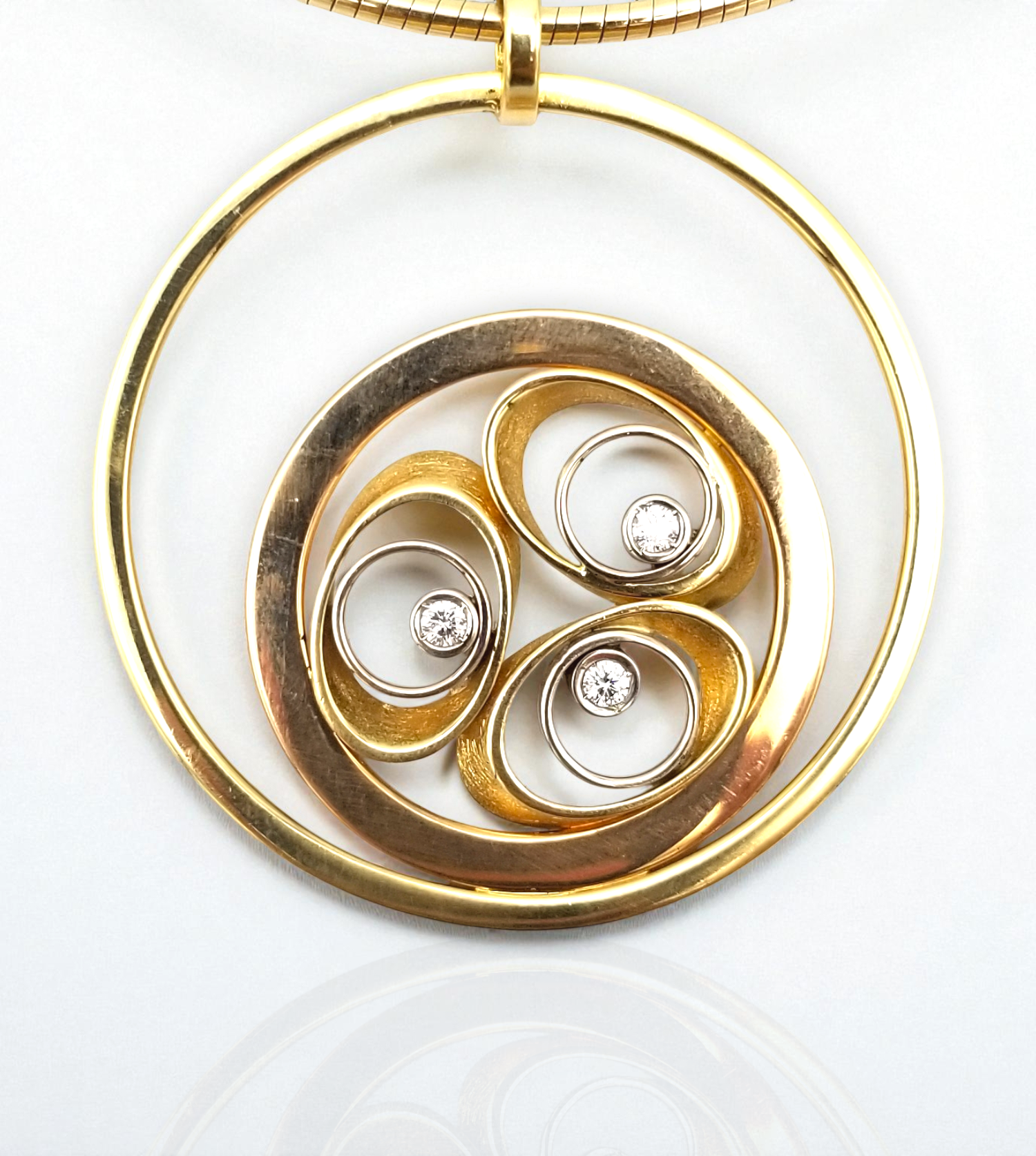 [NE08071] 18KY chain & circle pendant