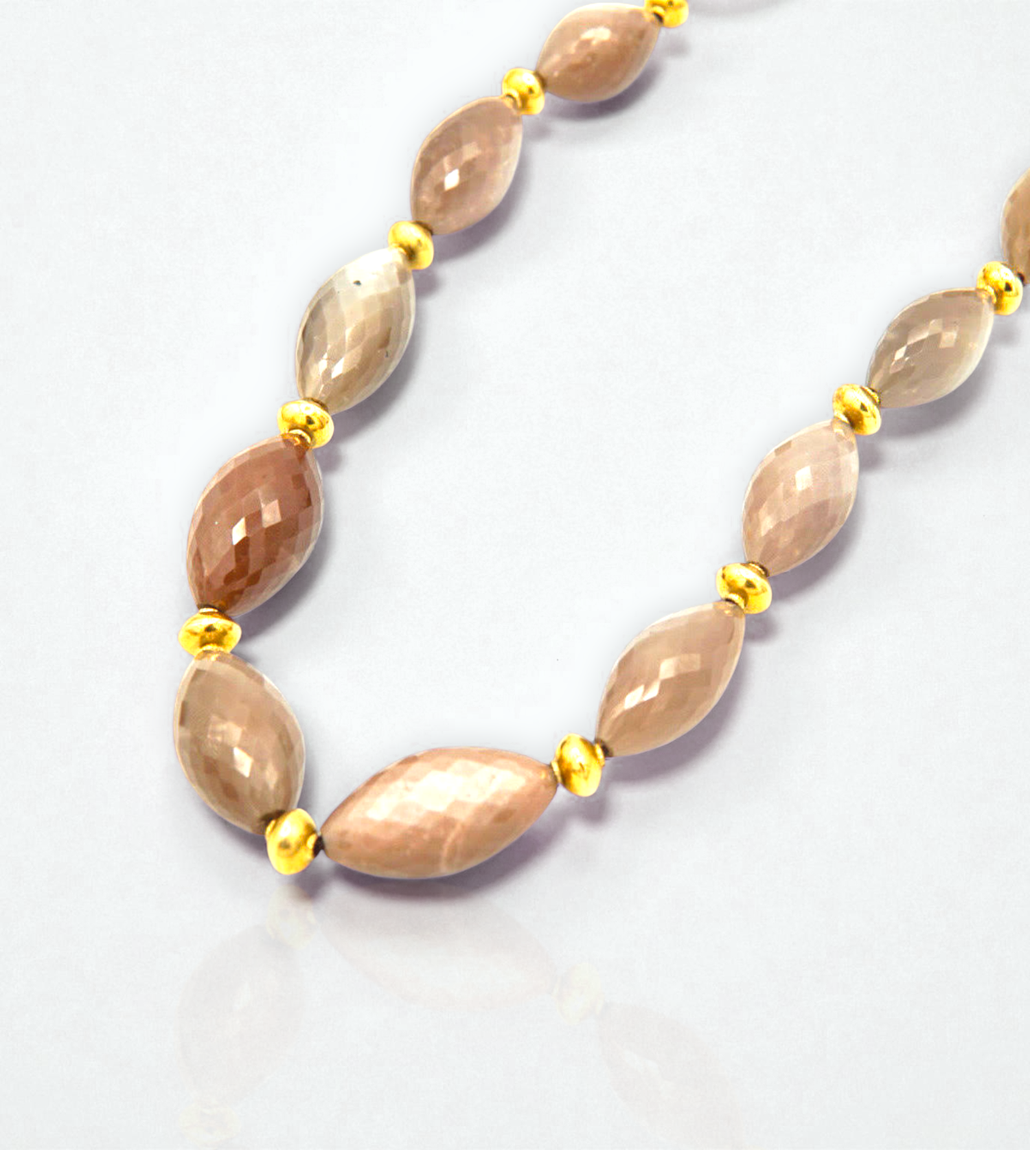 [NE08176] 18KY and facetted elongated moonstone beads