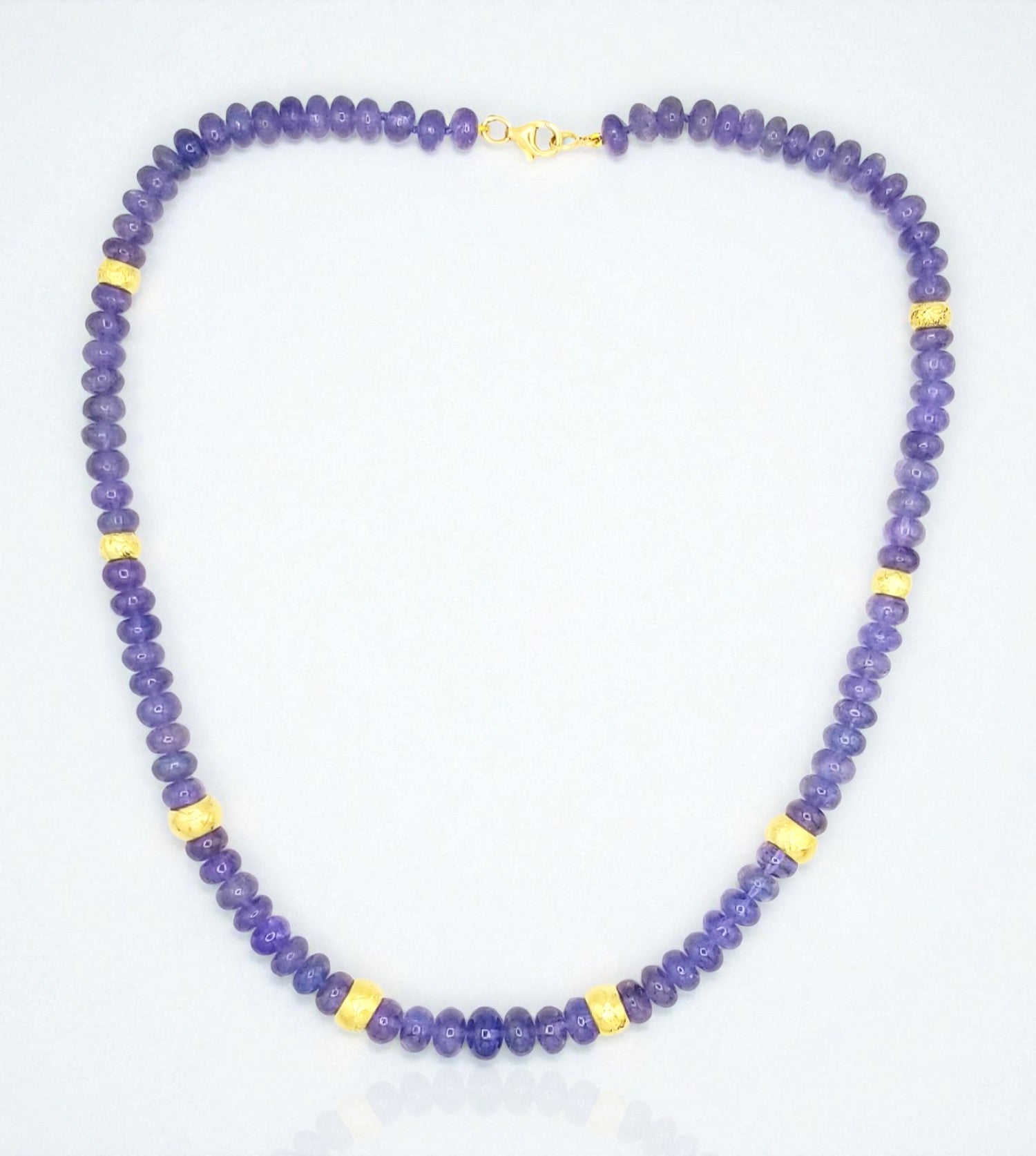 [NE08296] 18KY & tanzanite rondels necklace