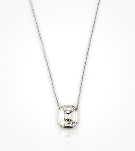 PD07677  18KW invisibly set diamond pendant and chain, baguette diamonds=0.93cts F VS. SOLD