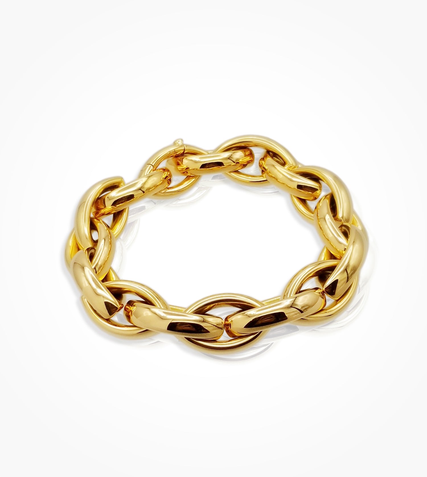 BR07318-18KP-marquise-shape-link-bracelet