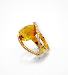 RH-003572 18KP oval citrine and 68 diamonds=0.67cts ring ready-to-wear jewellery at Secrett.ca in Toronto Downtown Yorkville