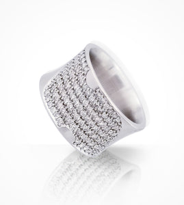 RI-002602 18KW concave pave 110 diamonds band ring