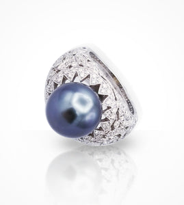 RO-003688 18KW grey Tahitian pearl and diamond Ring ready-to-wear jewellery at Secrett.ca in Toronto Downtown Yorkville