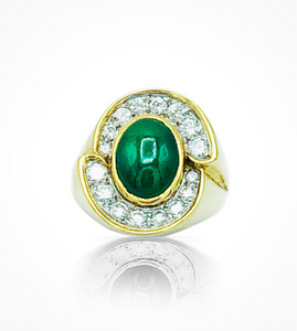 RH-000049 18kt yellow gold Jade and Diamond Ring ready-to-wear jewellery at Secrett.ca in Toronto Downtown Yorkville